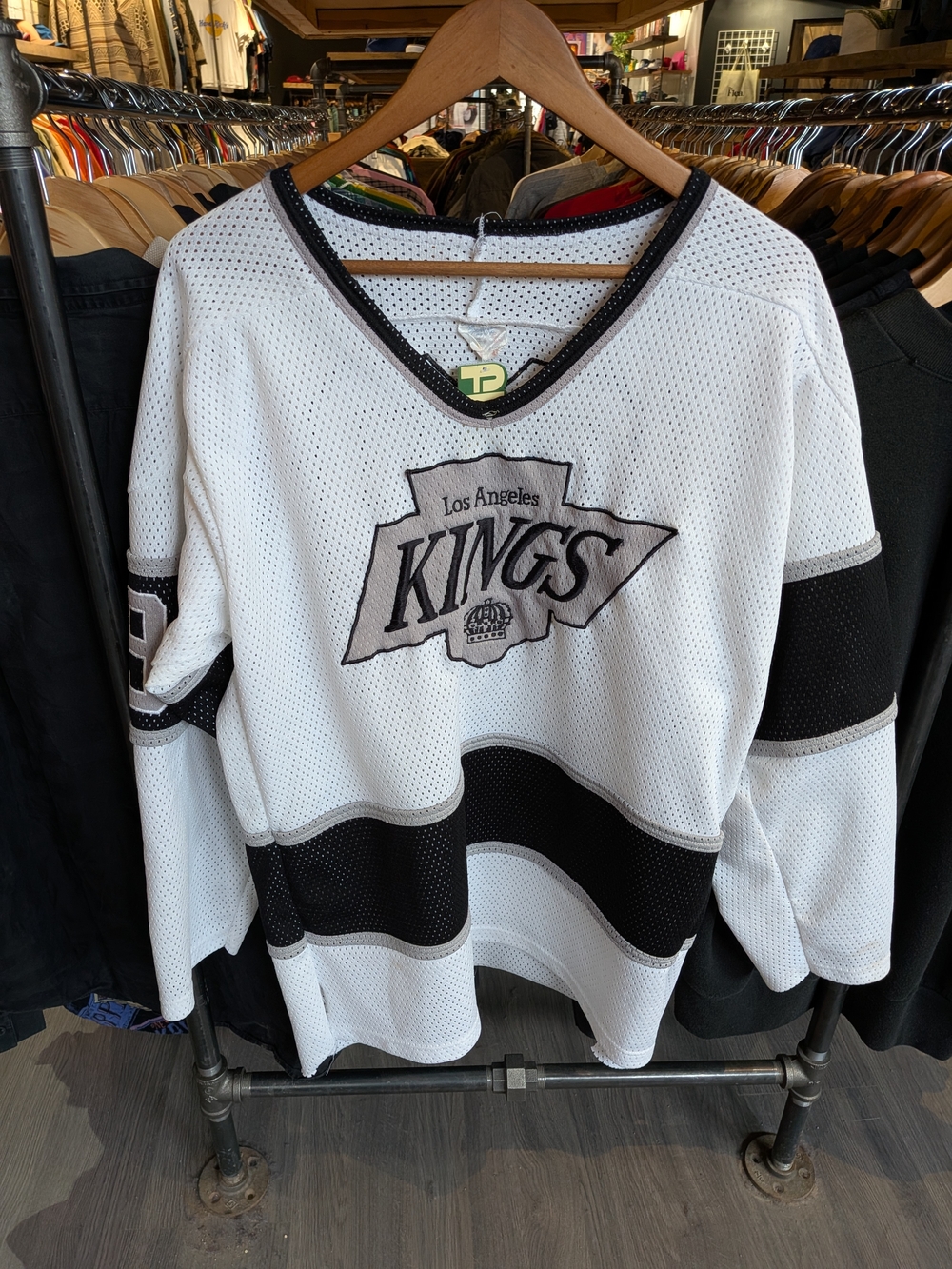 Los Angeles Kings White Black Mesh Hockey Jersey 99 Gretzky Practice Jersey NHL